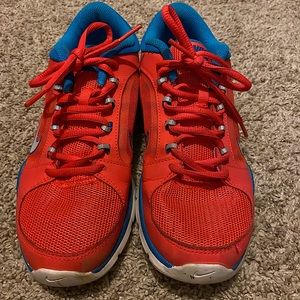 Neon Pink and blue Nike shoes!